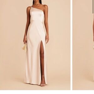 Elegant One-Shoulder Cream Evening Gown